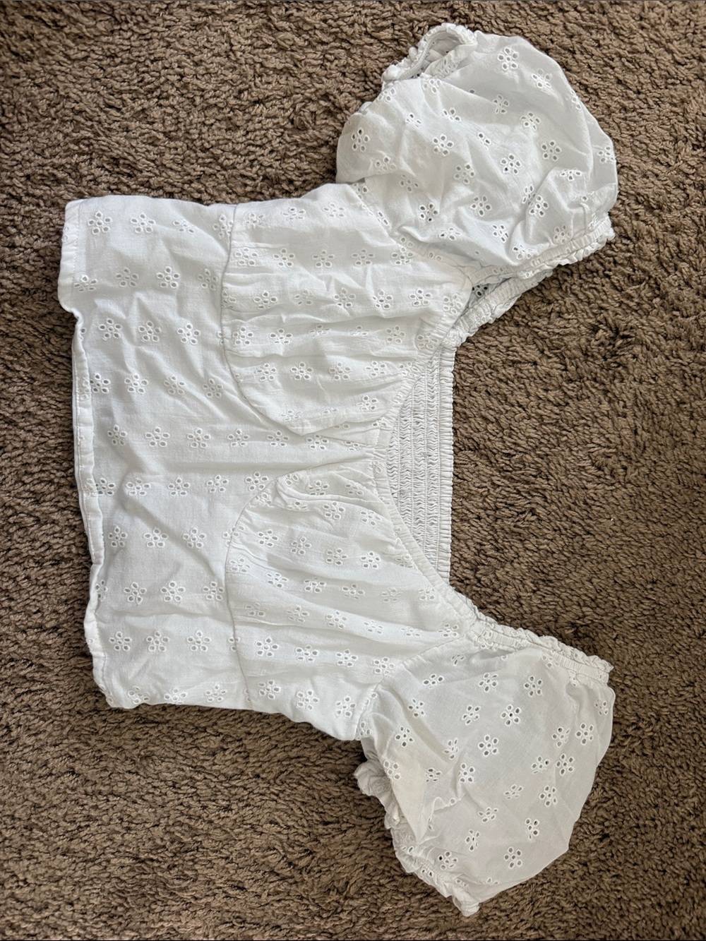 Hollister White Eyelet Puff-Sleeve